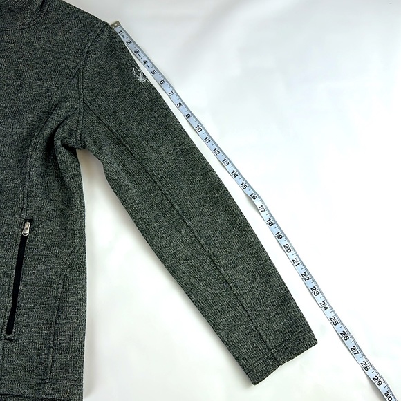 SPYDER Fleece Lined Sweater Jacket. Zip front & Pockets. Heather Black. Size LG. - Picture 7 of 11